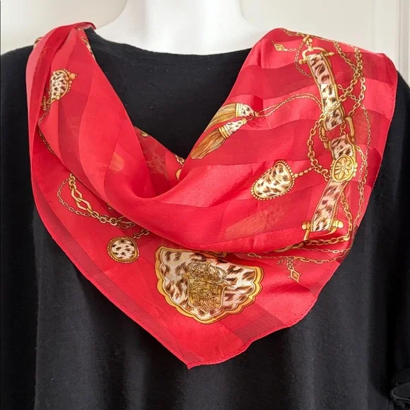 Two Multicolor Silk Scarves - Picture 3 of 5